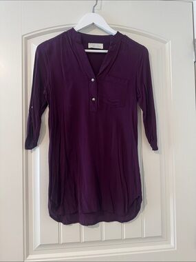 Women’s Deep Purple V-Neck Tunic Top